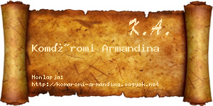 Komáromi Armandina névjegykártya